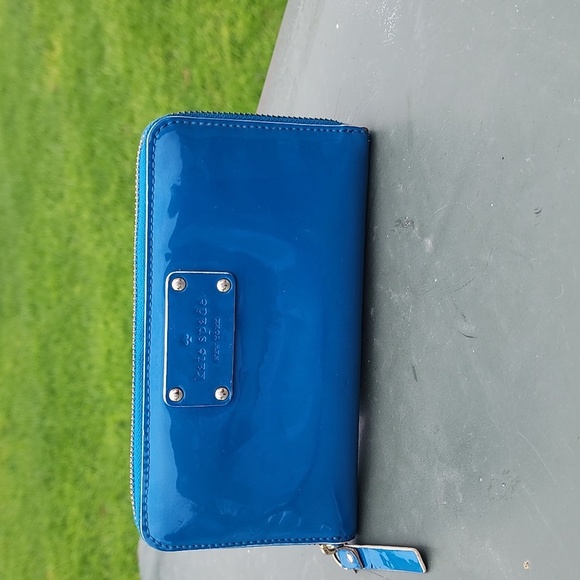 Kate Spade Blue Patent Leather wallet - Picture 1 of 15